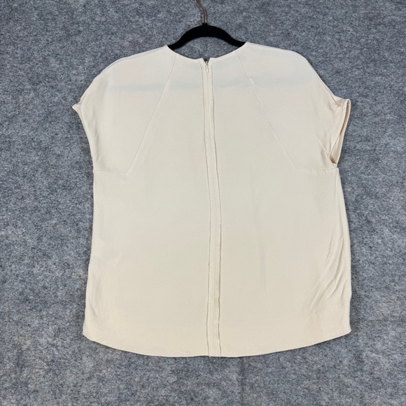 COS Cream Minimalist Quiet Luxury Blouse Size S Cap Sleeve Back Zip Modern Top - Picture 12 of 14